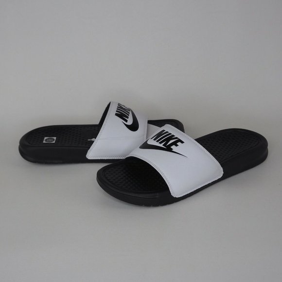 Nike Benassi JDI Men's Sandals Slippers Slides Flip Flops White - Picture 7 of 11
